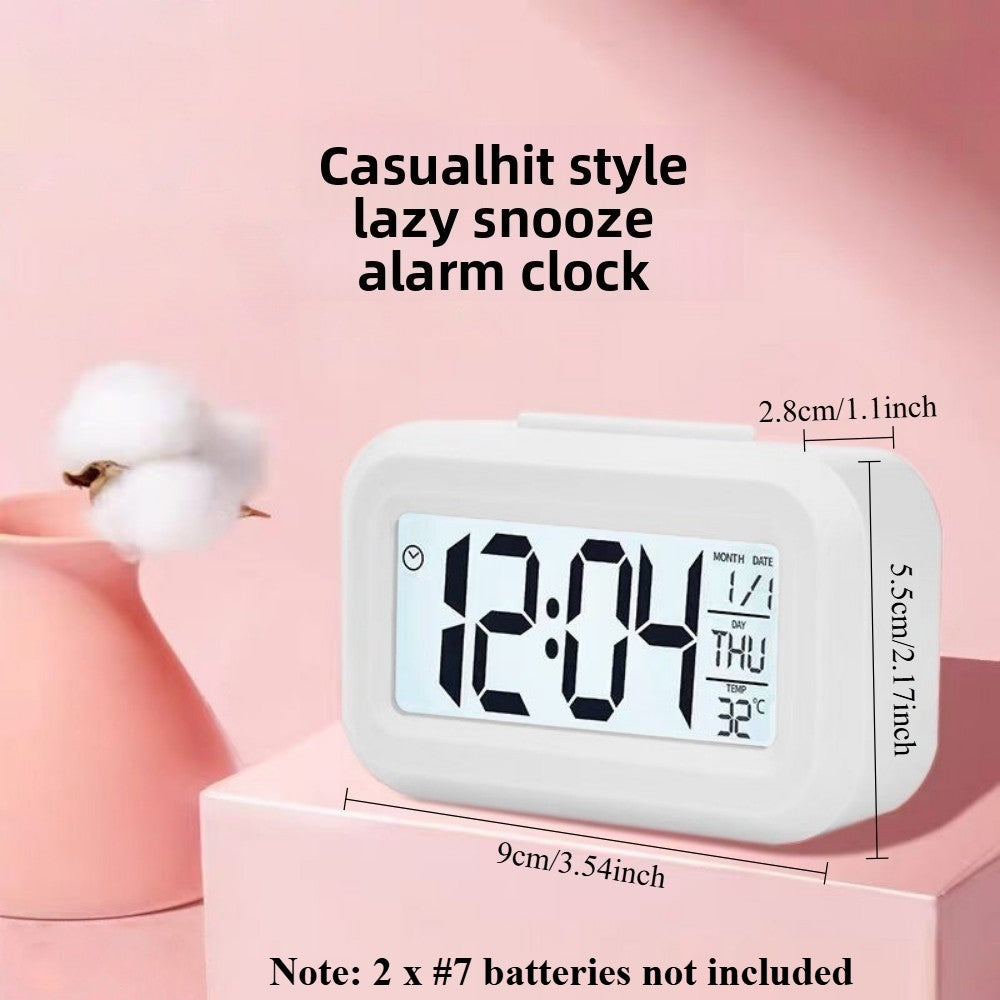 Alarm Clock Digital Clock LED Electronic With Backlight Snooze Calendar For Home Office Desktop Table Screen Display Watch