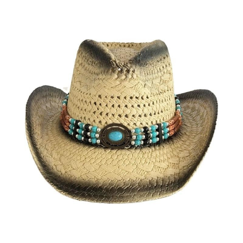 31BB Woven Straw Hat Beach Sun Hat Hollows Out Sunhat Stylish Wide Border Hat for Sun Resistances