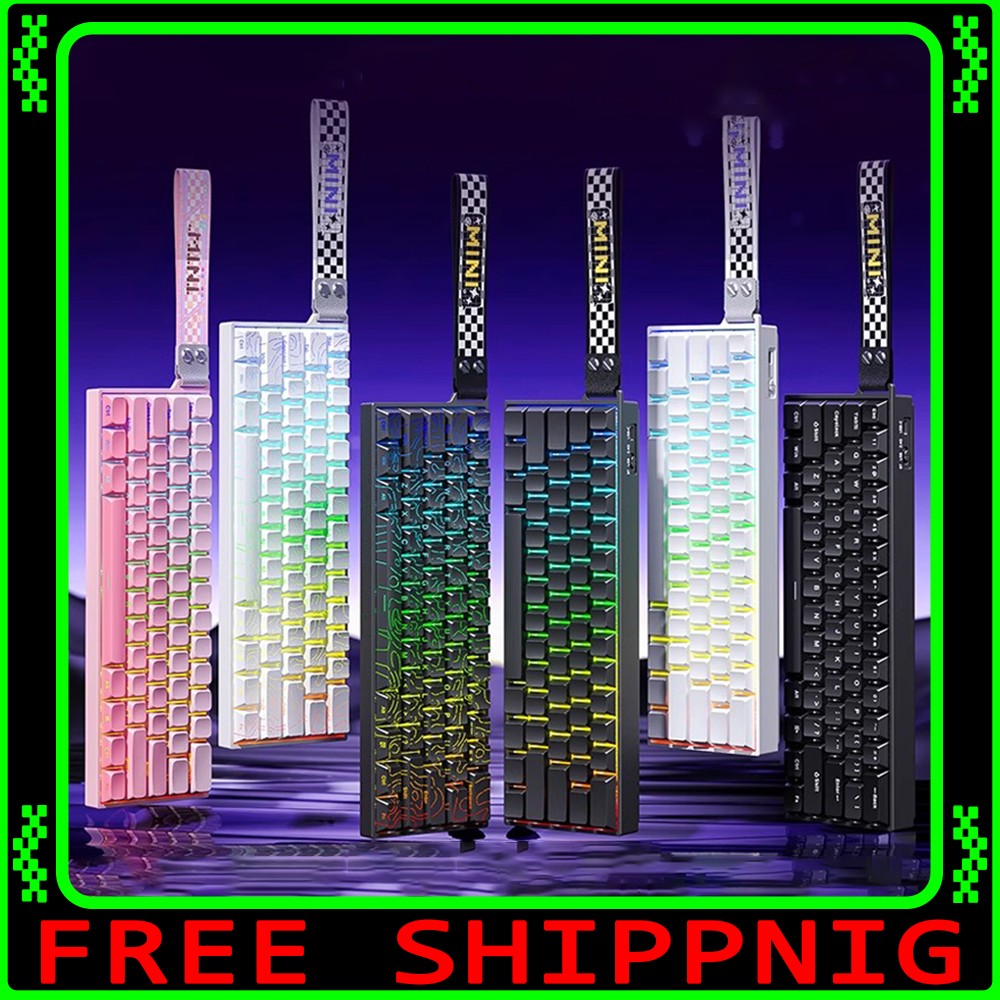 AULA Mini60 HE Magnetic Switch Teclado RGB Tri Mode Sem Fio Teclado Mecânico 8000Hz 0.01mmRT Teclado Gamer Presentes para Gamers