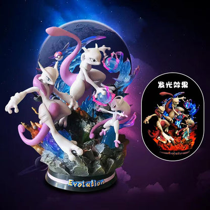 Pokemon Evolução Eevee Anime Figuras Charizard Raichu Mewtwo Dragonite Venusaur Gengar Iluminoso Estatueta PVC Estátua Modelo Brinquedo