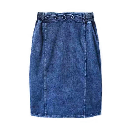 Women Plus Size Knitted Spring And Autumn Denim Fashion Skirt