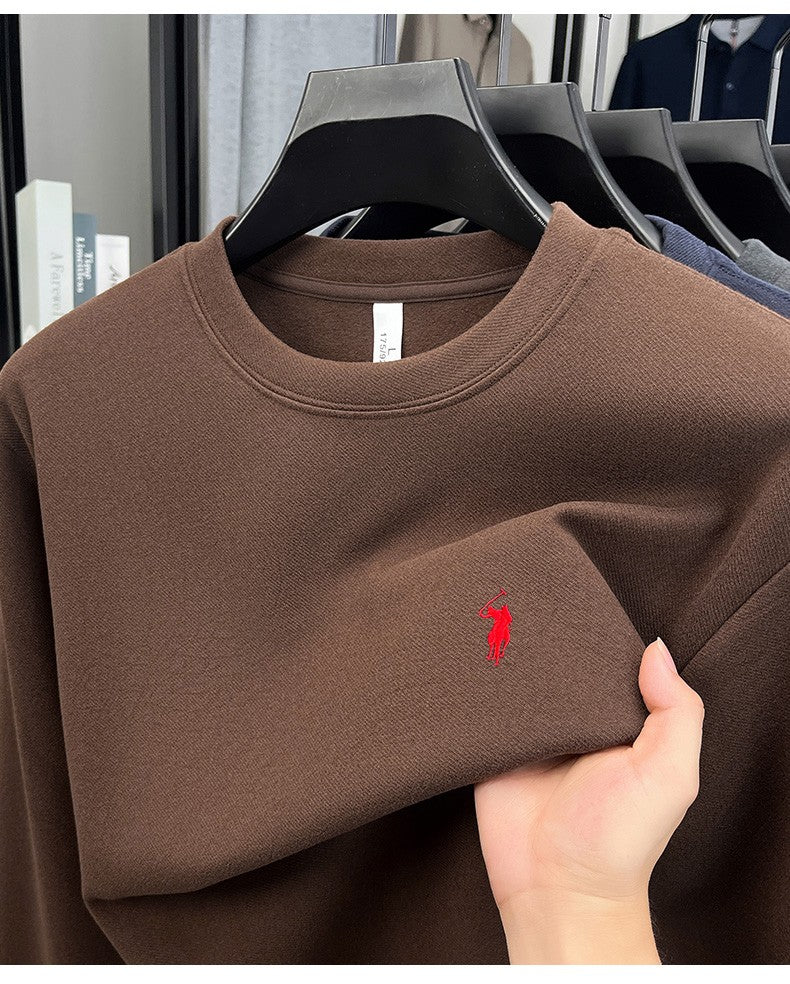 Luxury brand long sleeve T-shirt men's autumn Paul trendy exquisite pony embroidery pullover loose casual round neck sweatshirt