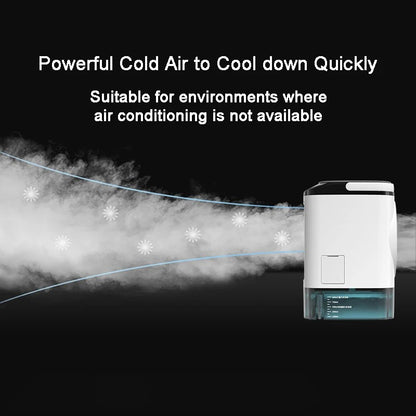 Ar Condicionado de Mesa Portátil Ventilador Pulverizador Duplo Atomização Ultrassônica 3 Velocidades Mudo Refrigerador de Ar Luz Noturna Ventilador Elétrico para Casa