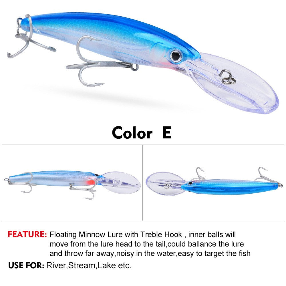 Isca Artificial Flutuante Minnow 32g 50g 75g Isca de Pesca Longa Arremesso Água Salgada Robalo Iscas Duras Minnow para Pesca de Robalo