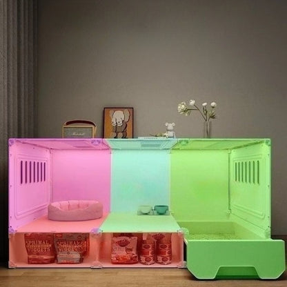 Casa de Gato Grande Gaveta Transparente Casas de Gato Habitats Divisão Gatos de Estimação Gaiola de Gatinhos com Quarto de Armazenamento Gaiolas de Gatinhos