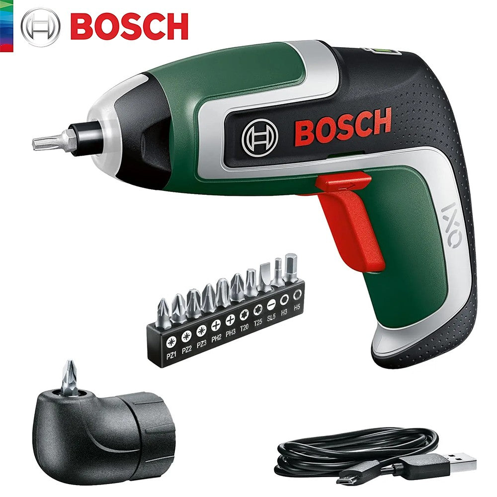 Parafusadeira sem fio Bosch IXO 3.6V Recarregável USB Multifuncional Mini Furadeira Elétrica Chave de Fenda Portátil Ferramenta Elétrica Ixo 7/6