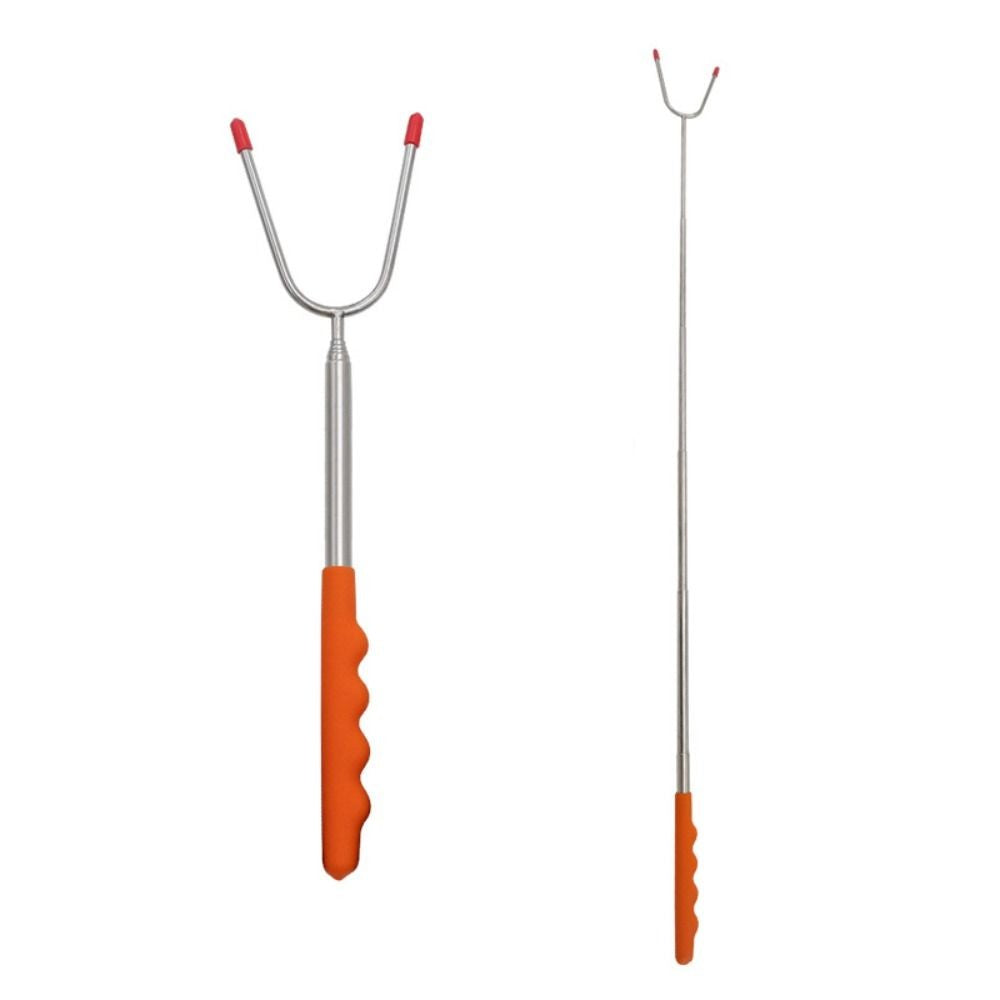 Telescopic BBQ Forks Marshmallows Roasting Sticks Stainless Steel Extendable Hot Dog Sausages Skewers Barbecue Tools