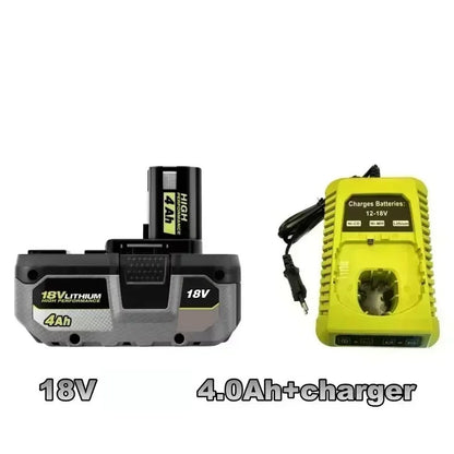 Para bateria de lítio de alta performance RYOBI 18V sem efeito memória e baixa autodescarga para todas as ferramentas P104, P107