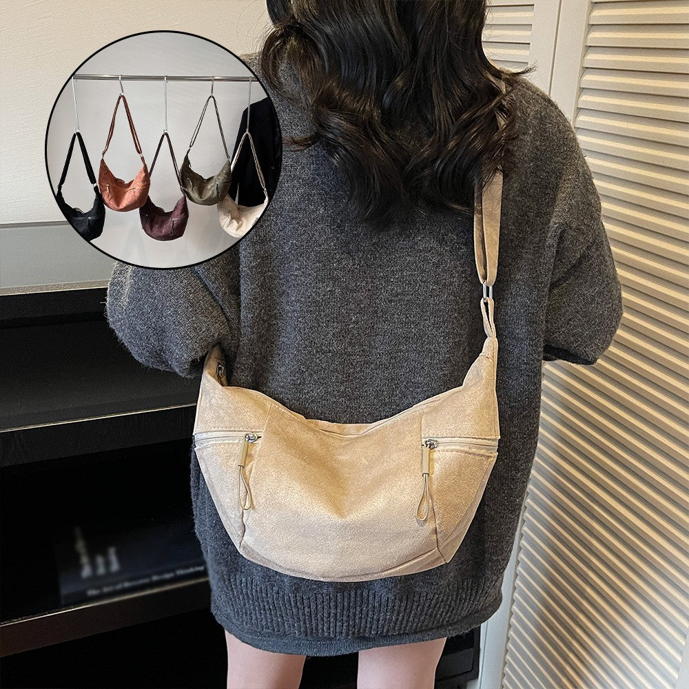 Imitation Suede Bag, New Crossbody Bag, Women's Bag, High-End Feel, Shoulder Bag, Large Capacity Commuting Dumpling Bag