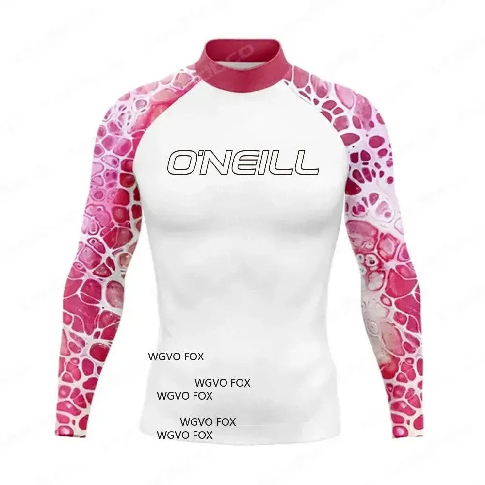 2025 Hot Men's long Sleeve Surfing Shirt Champion Rashguard For Surf Sportswear Beach UV Swimwear UPF50 Clothe