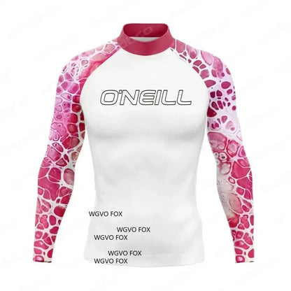 2025 Hot Men's long Sleeve Surfing Shirt Champion Rashguard For Surf Sportswear Beach UV Swimwear UPF50 Clothe