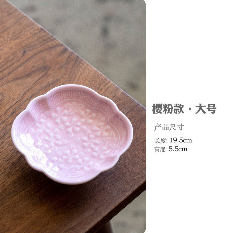 Chinese Style High Leg Fruit Dishes Ancient Pastry Plate Fruit Plate Appetizer Serving Platter Household Plates For Food Craft