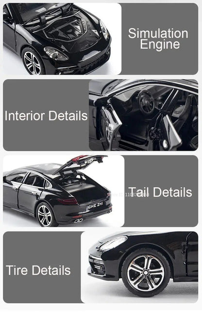 1:32 Cayenne Panamera Carros em Miniatura Liga Fundida Som Luz Portas Abertas Veículos de Fricção para Crianças Presentes