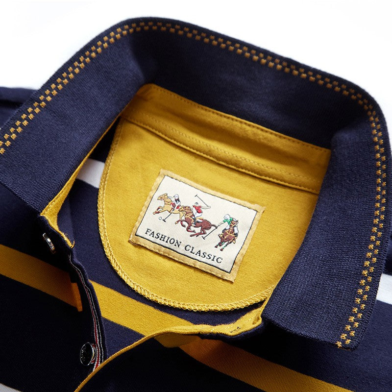 Men Polo Shirt Cotton Embroidery Long Sleeve Spring Stripe Polo Shirt Men Autumn Casual Fashion Polo Shirt Business T-shirts Men