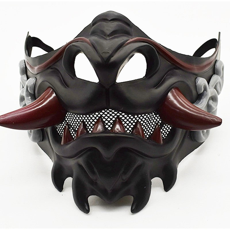 Japanese Samurai Ghost Devil Mask Halloween Devil Samurai Mask Role Playing Japanese Horror Killer Thick Plastic Mask Party Prop