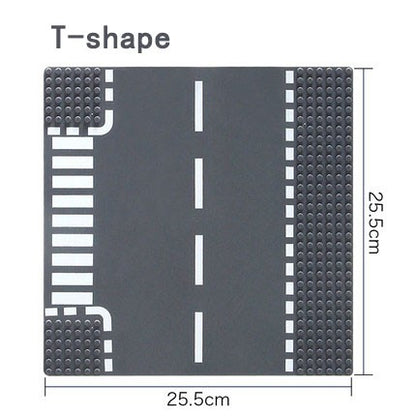 Placa de Base para Construção 32*32 Blocos de Montar Compatível com Todas as Marcas Cidade Rua Estrada Base Reta Cruzamento Curva Junção em T