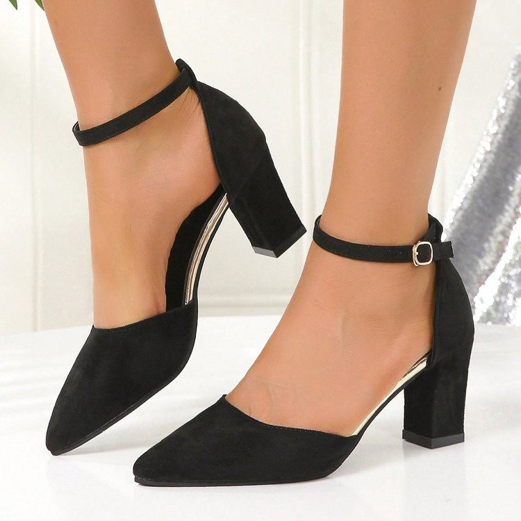 2024 Spring Summer Sandals New Women's Pointed Toe Pumps Fairy Korean Style Versatile Fashion High Heel Shoes