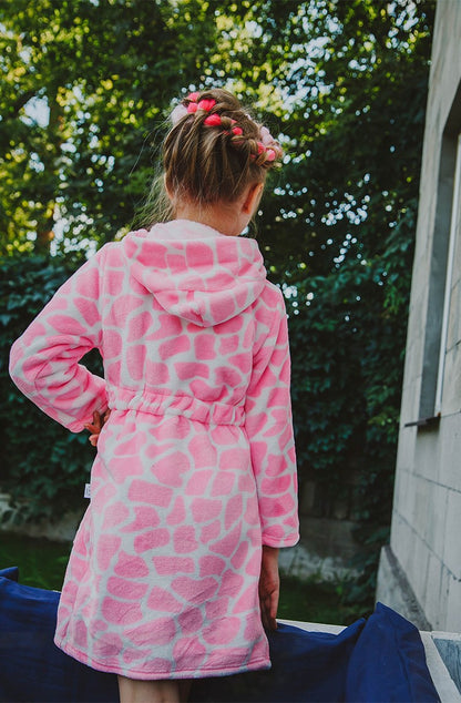 Boy and Girls Flannel Pajamas Robe Autumn and Winter Children Sleepwear Soft Hooded Kids Homewear 2-8 Years