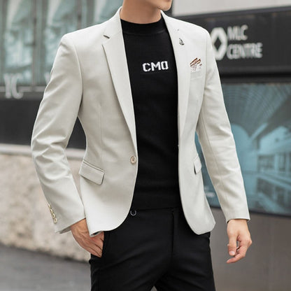 2025 Slim Fit Fashion Suits M-4XL High-Quality British Casual Solid Color Small Suit for Handsome Men All Fit