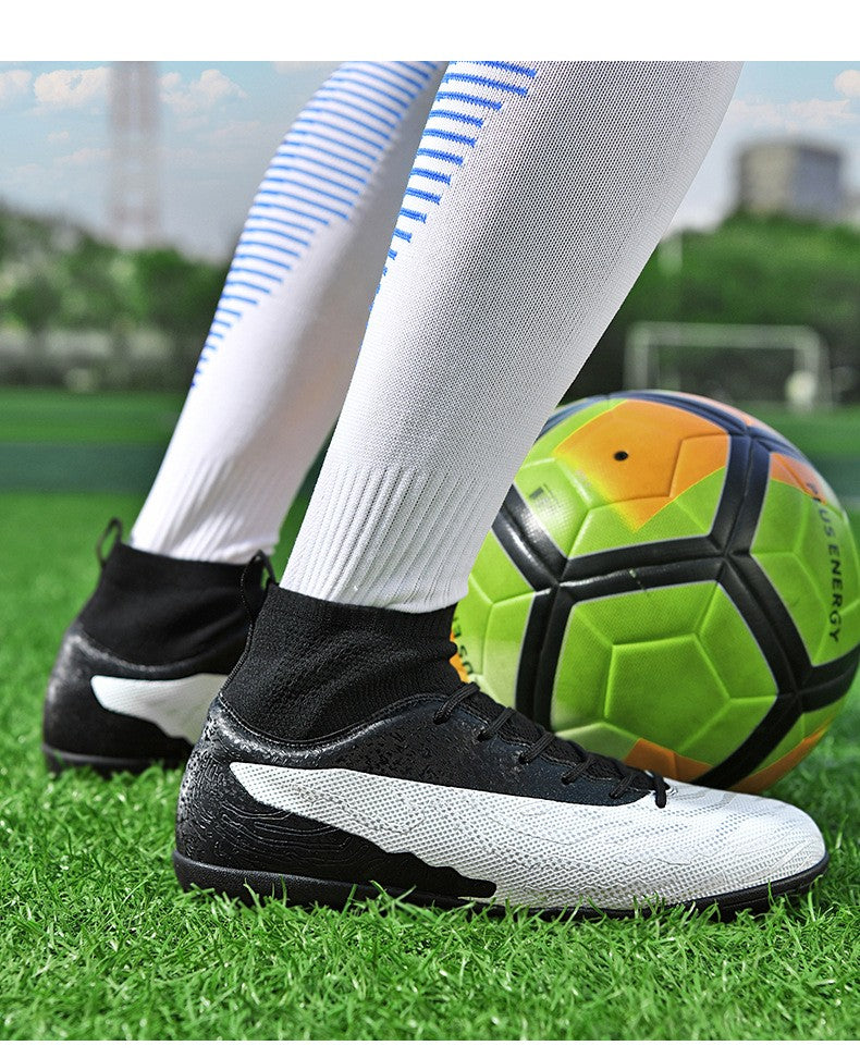 New Men Sport Soccer Shoes Training Boys Football Boots Outdoor Adult Long Spikes Non Slip Cleats Breathable Match Comfortable