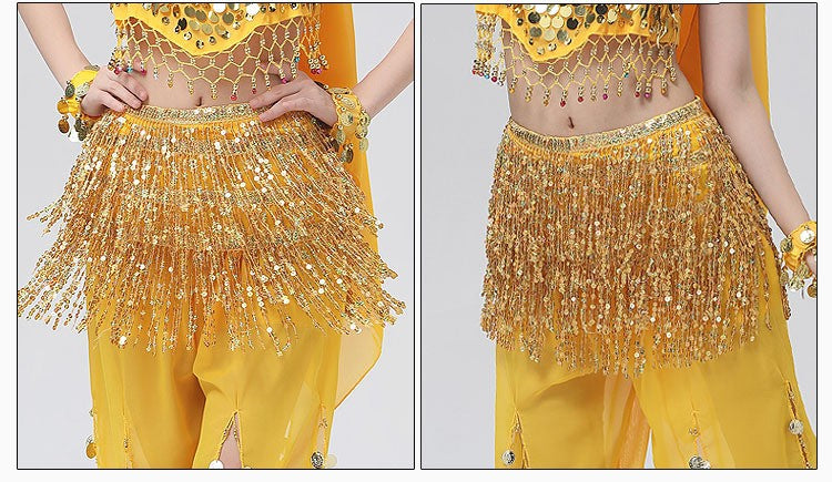 Sexy Sequins Tassel Dancewear Mini Skirt Women Clothes Jupe Femme Belly Dance Skirts Ladies Faldas Performance Stage Bottom Saia