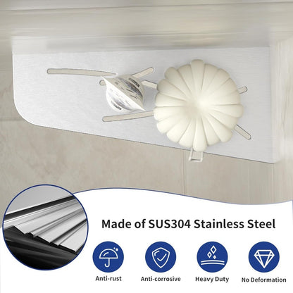 12-Inch Brushed Stainless Steel Corner Shower Shelf - Recessed Bathroom Storage for Shampoo and Organizing Accessories