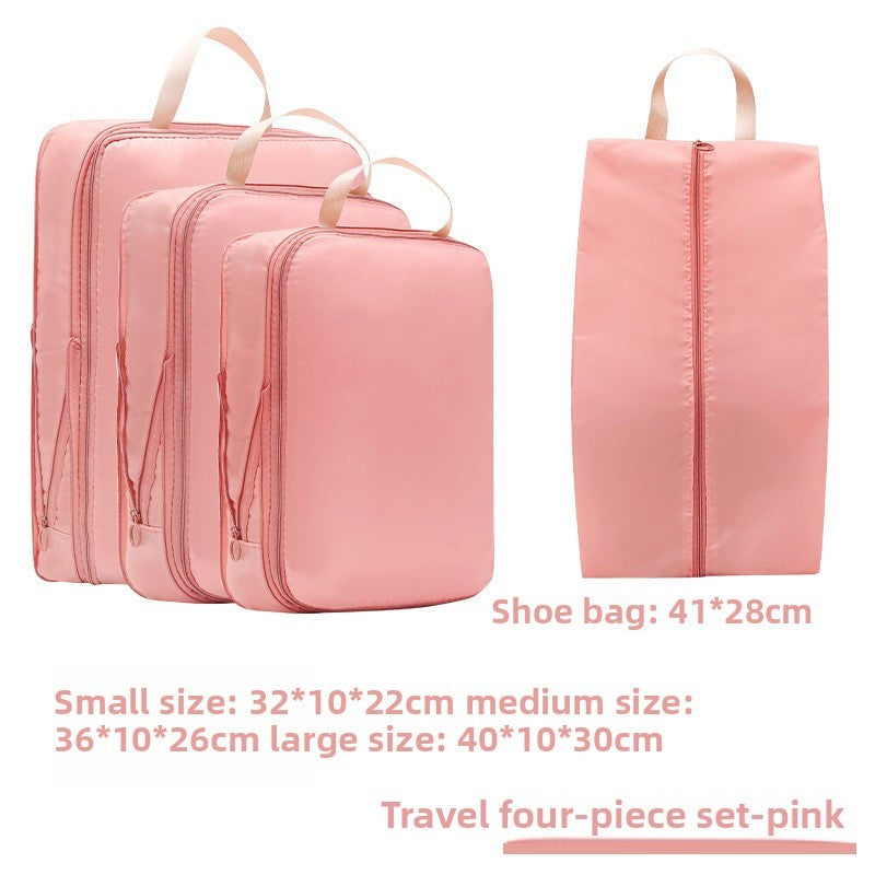 4Pcs/Set Travel Compression Packing Cubes Bag Portable Suitcase Clothes Organizers Waterproof Luggage Storage Cases Drawer Bags