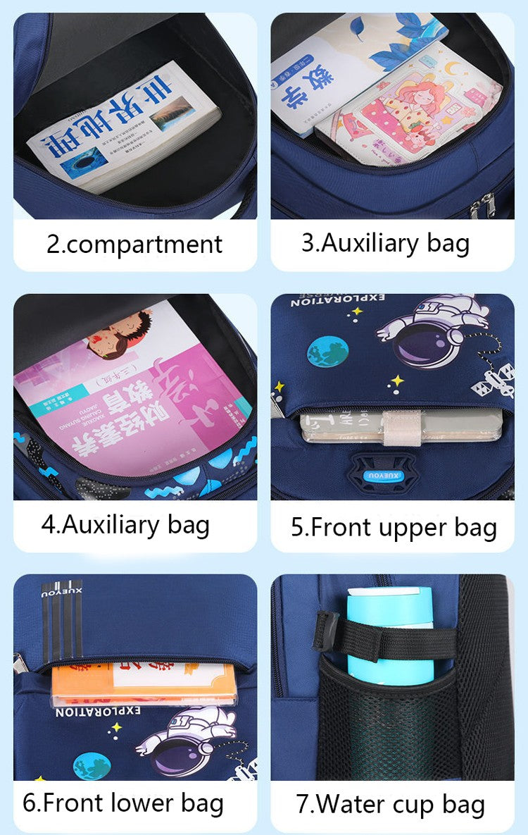 Mochila Infantil de 2 a 16 Anos para Meninos, Mochila Escolar de Astronauta, Impermeável, Bolsa Escolar Primária para Menino, Mochila Infantil