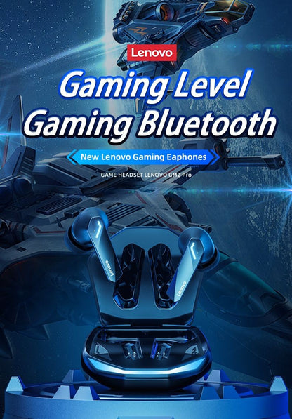 Fone de Ouvido Original Lenovo GM2 Pro Bluetooth 5.3 Sem Fio para Jogos com Baixa Latência Chamada HD Fones de Ouvido com Modo Duplo e Microfone GM2Pro