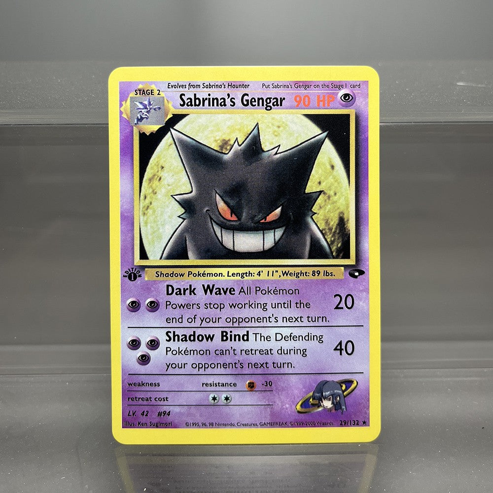 Cartas PROXY PKM Gym-Challenge/Neo-Genesis Lugia Typhlosion Rocket's Mewtwo PTCG Foil Game Collection Cards Game Toys