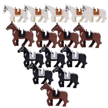 Blocos de Montar Zoológico Medieval Acessórios de Personagens Montarias Animais Cervos Elefantes Camelos Lobos Cavalos de Guerra Tijolos Brinquedos Presentes K080
