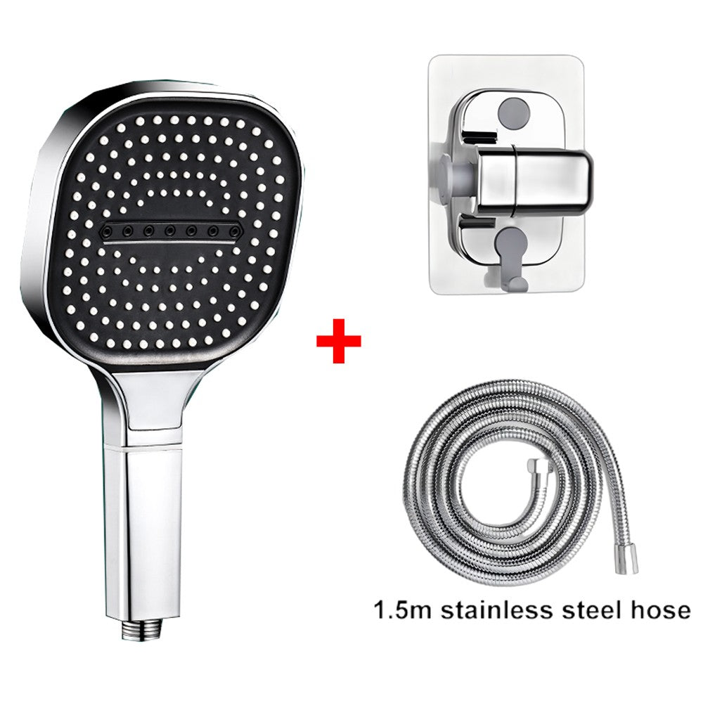 Chuveiro de alta pressão com painel grande de 13CM, com filtro, 3 modos, bico de pulverização de grande fluxo, chuveiro quadrado para banheiro