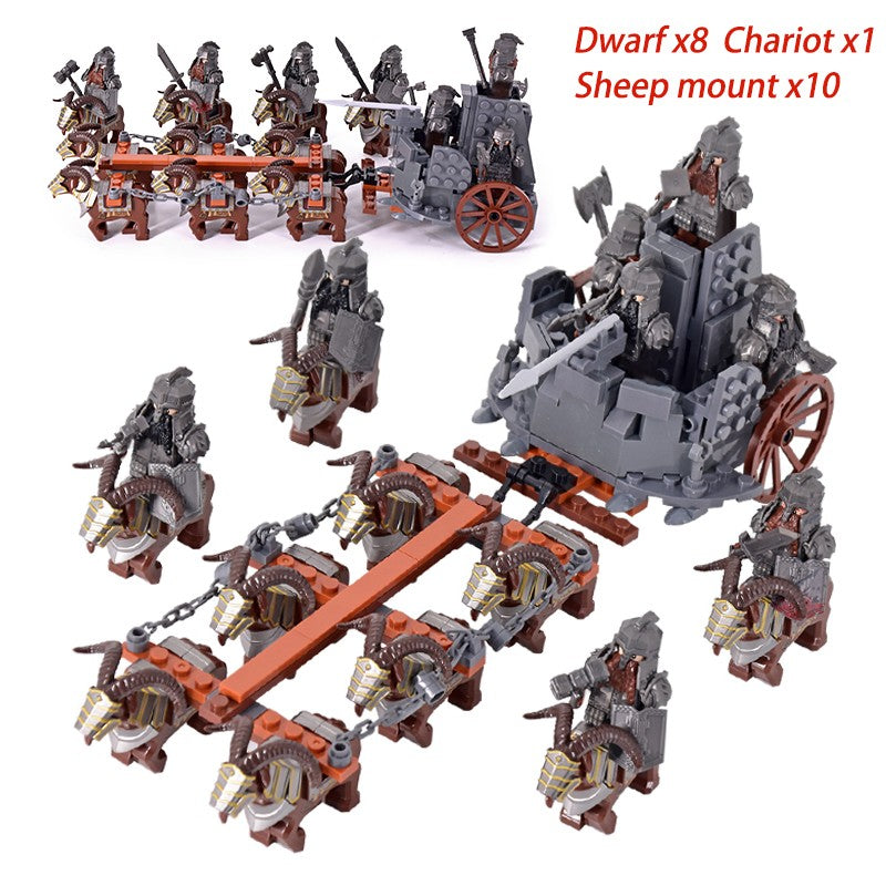 Soldado Asgard Medieval Anão LOTR Javali Cabra Carroça Animais Figuras Blocos de Montar Brinquedos Tijolos Senhor Presente Para Crianças