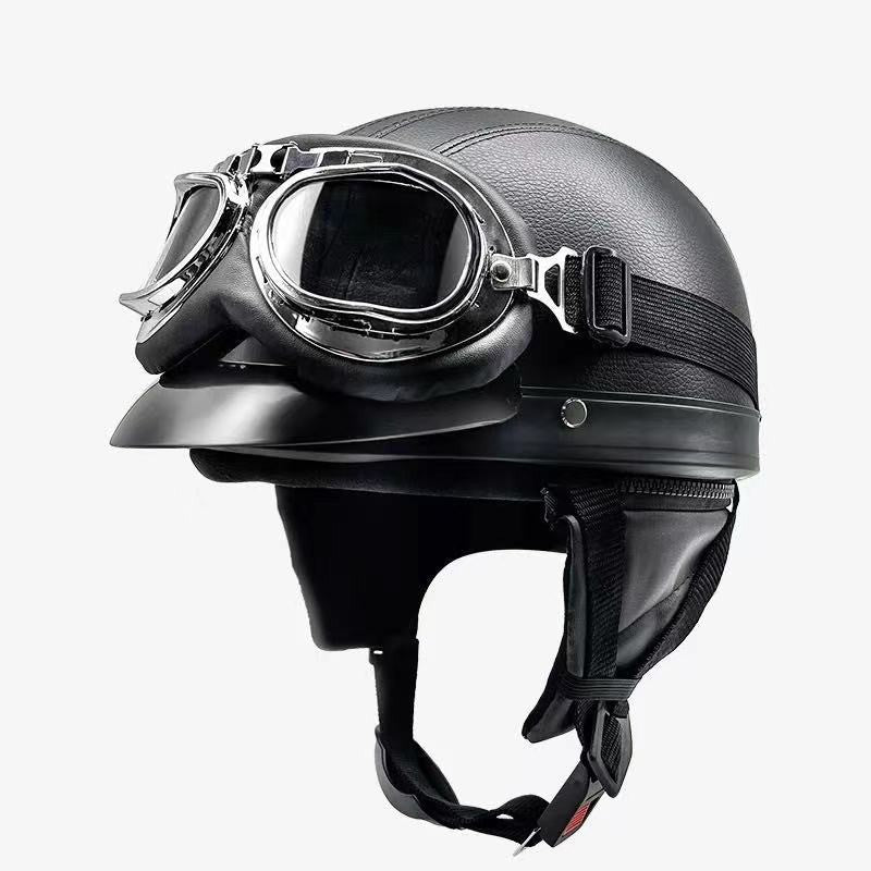 Capacete de motocicleta, equipamento de segurança para proteção de pilotagem de snowmobile masculino e feminino, capacete retrô elegante,