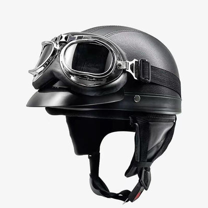 Capacete de motocicleta, equipamento de segurança para proteção de pilotagem de snowmobile masculino e feminino, capacete retrô elegante,