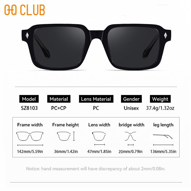 O-Q CLUB Retrô Moda Feminina Óculos de Sol Masculino Quadrado UV400 Óculos de Sol Feminino Masculino Luneta Óculos de Sol Luxuosos Lentes Femininas