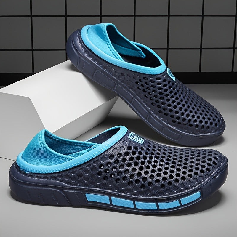 Men's and Women's Summer Sandals Clogs Casual Round Toe Slip on Outdoor Geometric Pattern Anti-slip Beach Hole Shoes Plus 46 47