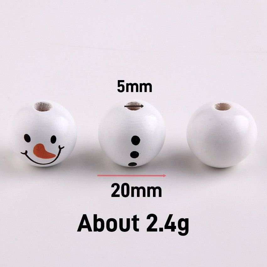 NANA Christmas Snowman Wood Craft Beads Christmas Theme Painted Diy Festive Party Decoration Fashion Custom Craft Accessories