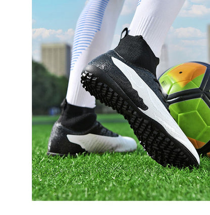 New Men Sport Soccer Shoes Training Boys Football Boots Outdoor Adult Long Spikes Non Slip Cleats Breathable Match Comfortable