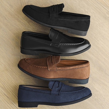 High Quality Men Loafers Comfortable Lightweight Casual Shoes Leather Dress Shoes Slip on Flat Fashion Business Shoes Moccasins