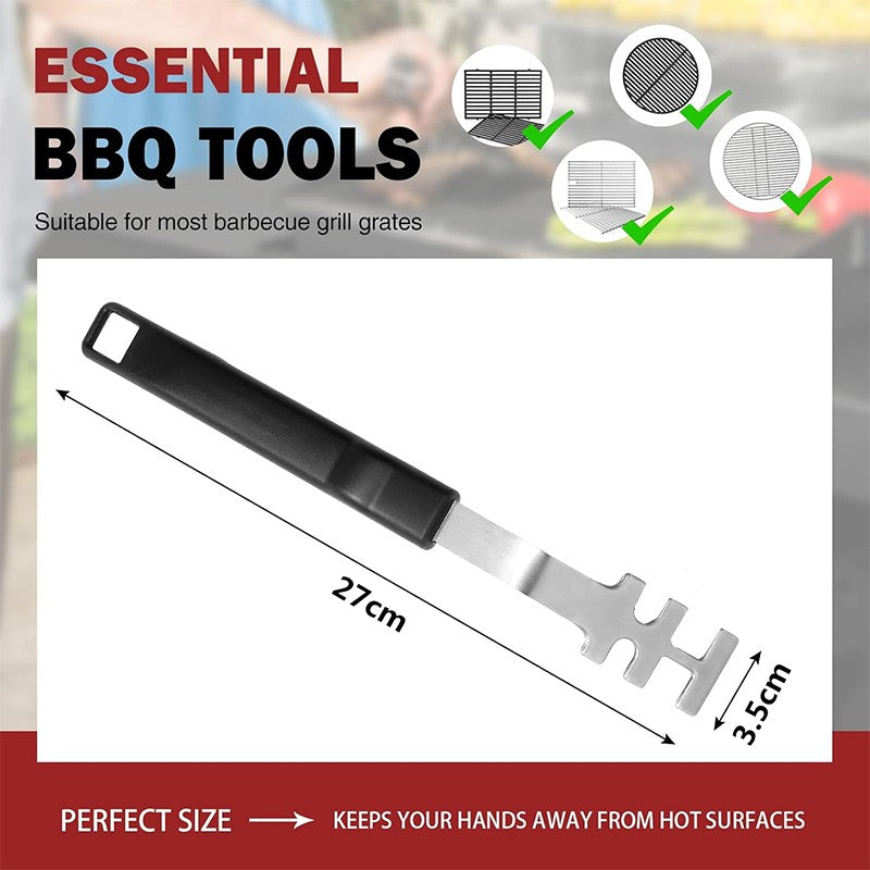 Universal Grill Grate Lifter Tool Cast Iron Grid Lever Lock Lifting Gripper Handle Clip for Barbecue Grilling Cooling Rack JT527