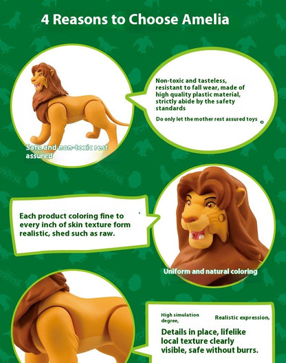Em estoque Disney O Rei Leão Bonecos de Ação Brinquedos Simba Adulto Mufasa Scar Modelo de Brinquedo Animal Simulação Articulação Móvel de Presente
