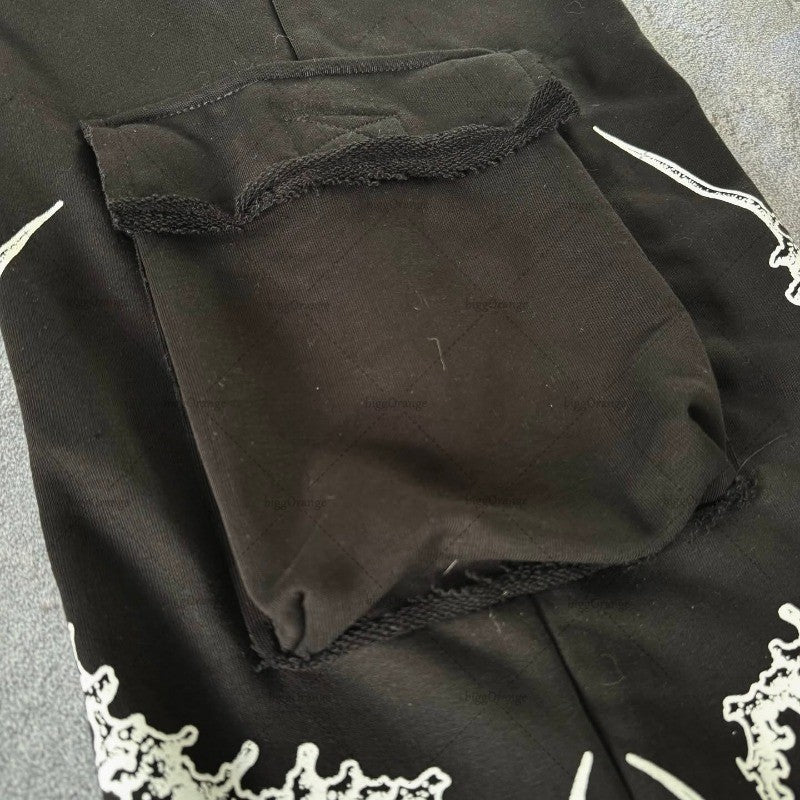2025 Tendência Moda Rua Punk Hip-hop Calça Solta Masculina Retrô Harajuku Y2K Versátil Calça Casual Feminina Oversized