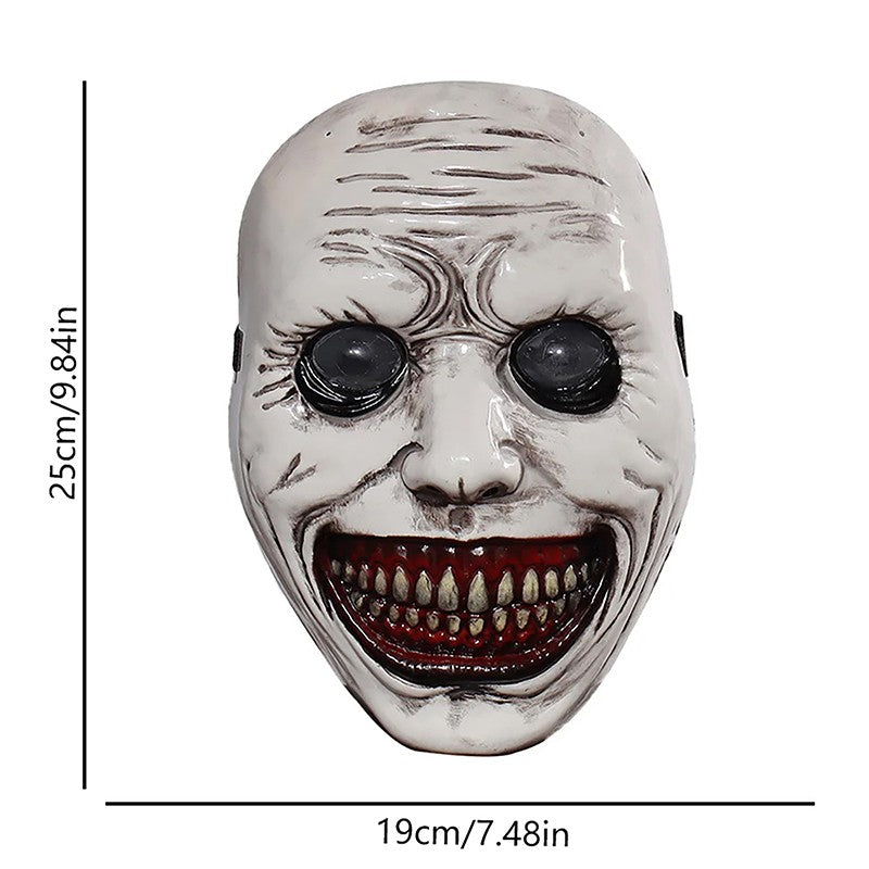 Creepy Demon Smiling Face Mask Horror Exorcist Style Plastic Ghost Skull Mask Halloween Carnival Cosplay Party Costume Prop