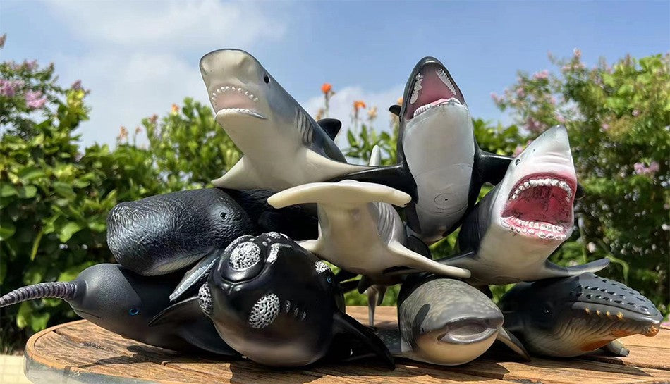 Grandes Animais Marinhos Baleia Jubarte Golfinho Assassino Baleia Azul Agite Cachalote Modelo Bonecos de Ação Tartaruga Marinha Pinguim Brinquedos Educacionais