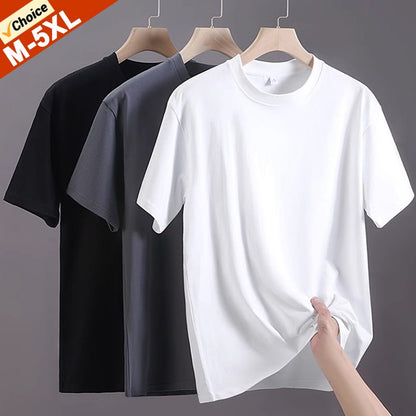 Fast Shipping T-Shirts Men Male Tee Shirts Summer Cotton Basic Under Wear Tshirts Boy Plus Size 4XL 5XL Man Clothing Solid Tops