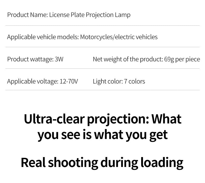 Luz de projeção de motocicleta e veículo elétrico olho de diabo LED de alta definição luz de placa anti-colisão traseira mod