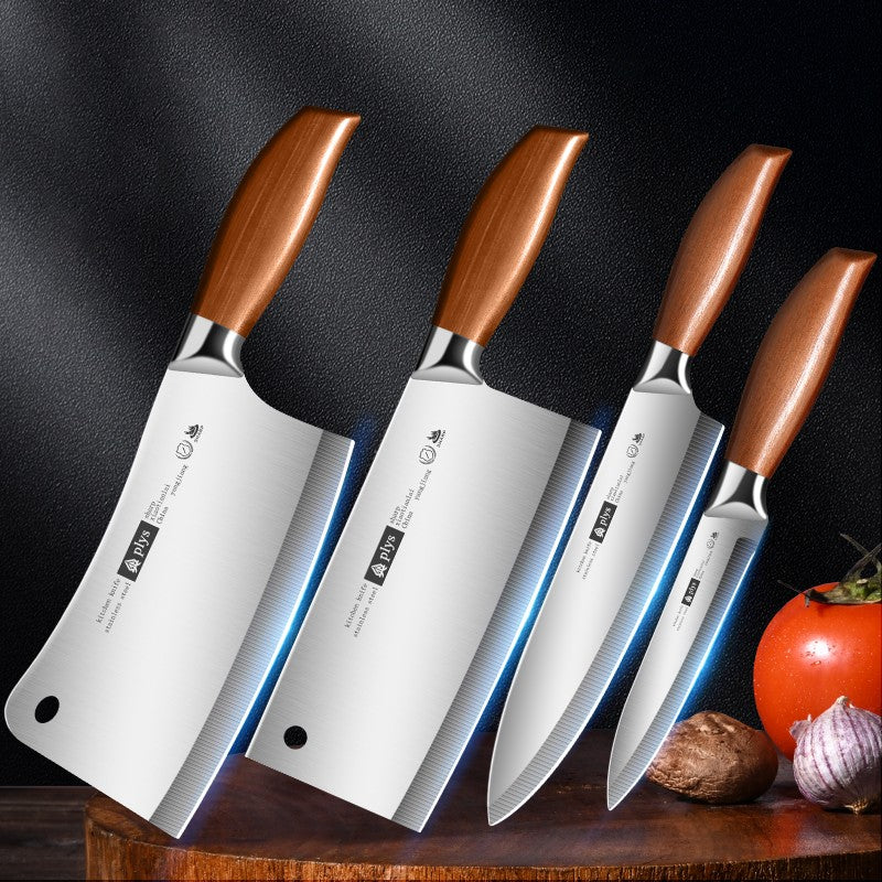 Conjunto de facas de cozinha profissionais de 4 peças, cutelo afiado para casa, fatiador multiuso, faca de chef profissional, faca de legumes de lâmina fixa