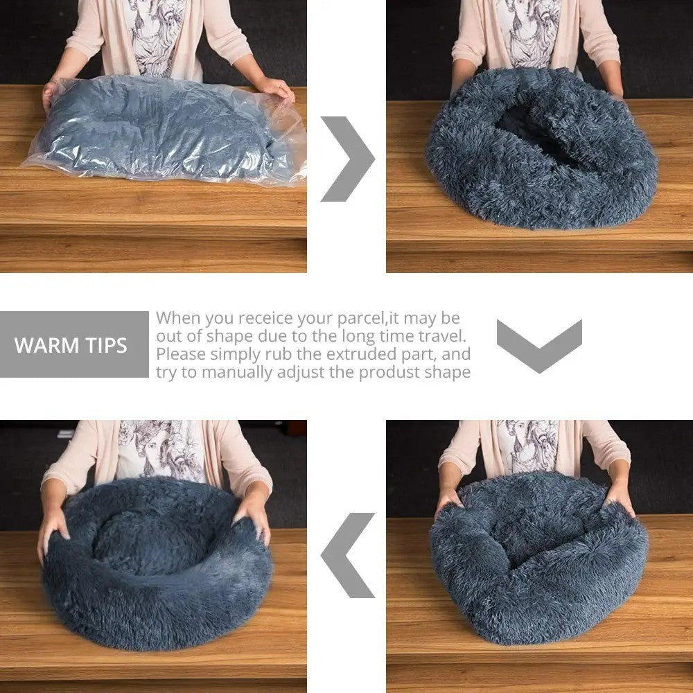 Cama Redonda para Cães, Cama Quente de Inverno para Gatos, Cesto de Pelúcia para Cães, Cama Lavável para Pequenos, Médios e Grandes Cães, Sofá para Gatos