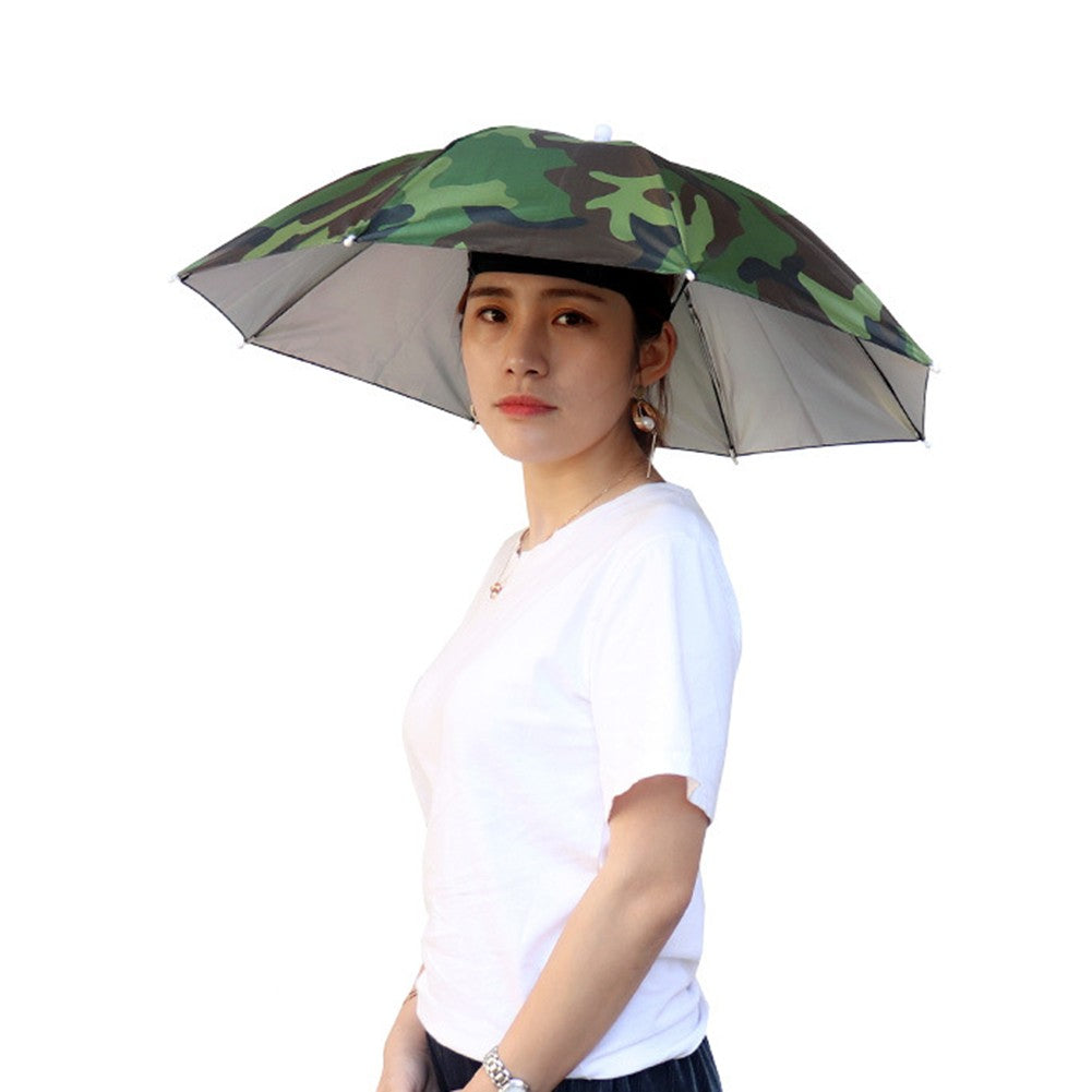 69/95cm Outdoor Portable Rain Umbrella Hat Foldable Fishing Sunshade Headwear Cap Waterproof Camping Fishing Beach Sun Hat